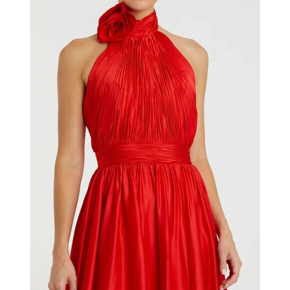 Mac Duggal Women's Rosette Halter Chiffon Evening Gown Size 24 - Picture 3 of 16